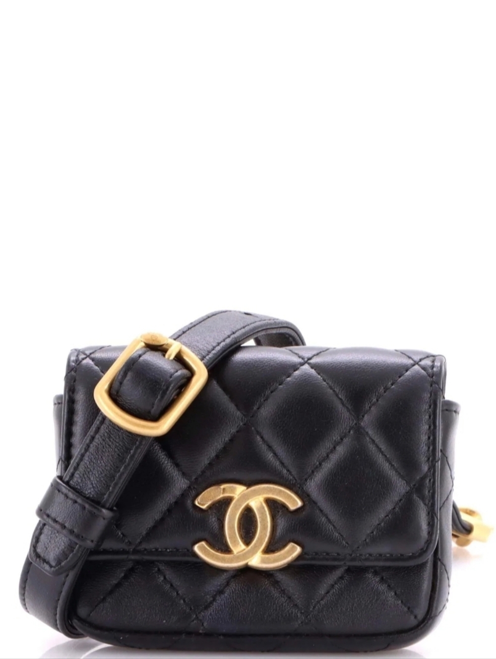 Like New! Authenticated Chanel Quilted Mini Camera Bag in Black Gold Hardware - Picture 2 of 9